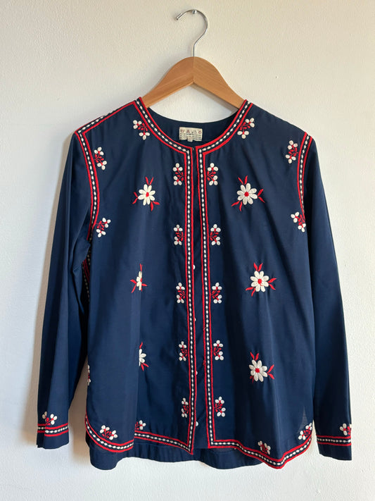 Vintage Embroidered Button Down | Size S